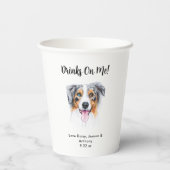 犬パーソナライズされた結婚の 紙コップ (裏面)