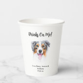 犬パーソナライズされた結婚の 紙コップ (正面)