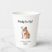 犬パーソナライズされた結婚の 紙コップ (正面)