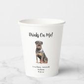 犬パーソナライズされた結婚の 紙コップ (正面)