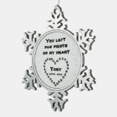 犬パーソナライズされた記念碑 スノーフレークピューターオーナメント (右)