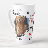 犬パーソナライズされた記念碑 | ペットのマグカップ カフェラテマグ (左アングル)