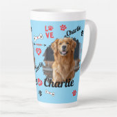 犬パーソナライズされた記念碑 | ペットのマグカップ カフェラテマグ (右アングル)