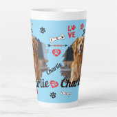 犬パーソナライズされた記念碑 | ペットのマグカップ カフェラテマグ (正面)