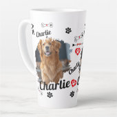 犬パーソナライズされた記念碑 | ペットのマグカップ カフェラテマグ (左アングル)