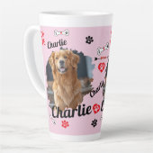 犬パーソナライズされた記念碑 | ペットのマグカップ カフェラテマグ (左アングル)