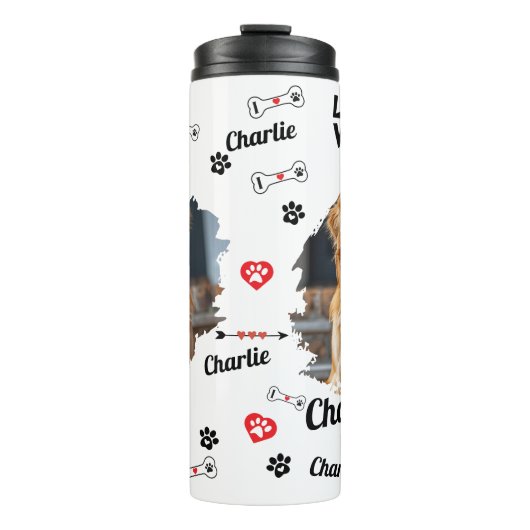 犬パーソナライズされた記念碑 | ペット タンブラー (正面)