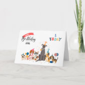 犬パーソナライズされた誕生日カード カード (正面)