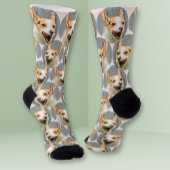 犬パーソナライズされた顔写真赤面ピンクかわいいペット ソックス