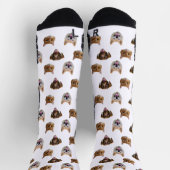 犬パーソナライズされた顔、犬ねこママ写真ギフト ソックス (上部)