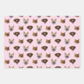 犬パーソナライズされた顔、犬ねこママ写真ギフト ラッピングペーパーシート (正面3)