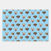 犬パーソナライズされた顔、犬ねこママ写真ギフト ラッピングペーパーシート (正面2)