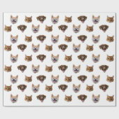 犬パーソナライズされた顔、犬ねこママ写真ギフト ラッピングペーパー (フラット)