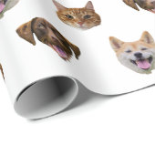 犬パーソナライズされた顔、犬ねこママ写真ギフト ラッピングペーパー (ロールコーナー)