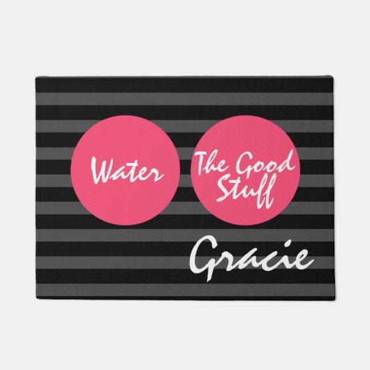 犬パーソナライズされた食べ物を与えの ドアマット (正面)