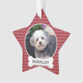 犬パーソナライズされた骨のペット写真 オーナメント (正面)