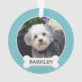 犬パーソナライズされた骨のペット写真 オーナメント (裏面)