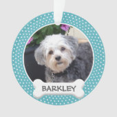 犬パーソナライズされた骨のペット写真 オーナメント (正面)
