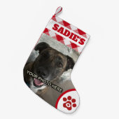 犬パーソナライズされた、猫、ペット好き スモールクリスマスストッキング (正面 (吊り時))