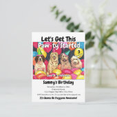 犬パーティ Let's Get This Paw-Ty Started 誕生日 ポストカード (スタンド正面)