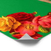 犬ビクトリアンと花 ポスター (角)