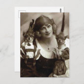 犬ビクトリアン風変わりを飼った女性 ポストカード (正面/裏面)