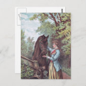 犬ビクトリアン馬と騎手 ポストカード (正面/裏面)