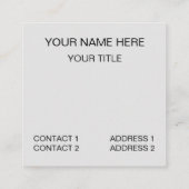 犬ビコンフリーズかわいい犬 スクエア名刺 (裏面)