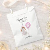 犬ピンクの誕生日パーティーありがとう フェイバーバッグ (クリップ留めされた状態)