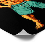 犬フィットネスボディビル犬 ポスター (角)