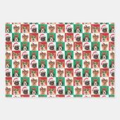 犬フェスティバルクリスマスラッピング紙シート ラッピングペーパーシート (正面2)