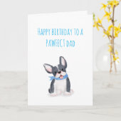 犬フランスのからブルドッグパパ誕生日カード カード (黄色い花)