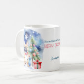 犬フランスのの人々のためのブルドッグのクリスマス挨拶 コーヒーマグカップ (正面左)