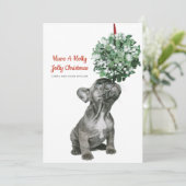 犬フランスのの子犬とヤドリギ シーズンカード (スタンド正面)