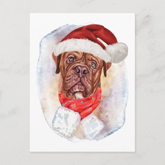 犬フランスの好きのクリスマスプレゼント シーズンポストカード (正面)