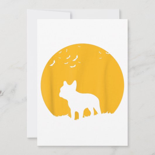 犬フランスの恋人のためのブルドッグムーンハロウィーンギフト 案内状 (正面)