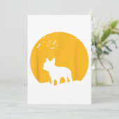 犬フランスの恋人のためのブルドッグムーンハロウィーンギフト 案内状 (スタンド正面)