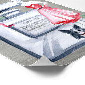 犬フランスの香水の香りボトルヴィンテージ ポスター (角)