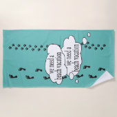 犬フレンドリービーチおもしろいビーチタオル ビーチタオル (正面)