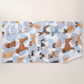 犬プリントビーチタオル ビーチタオル (正面)