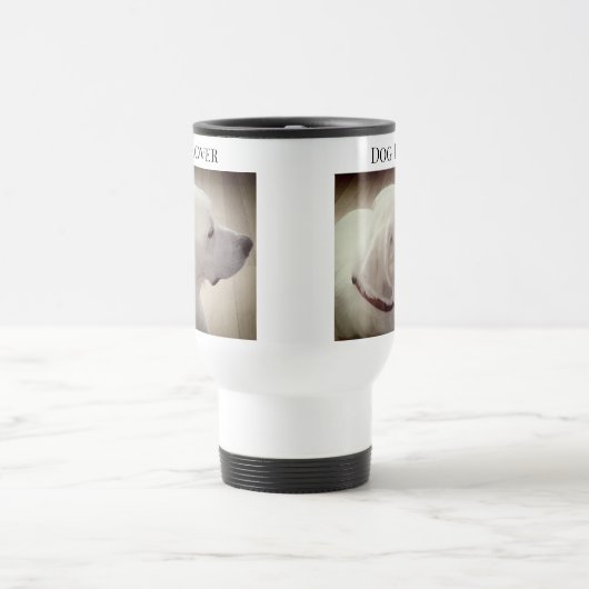 犬プロフィール誇りを持ったダークチョコレートブラウン写真 トラベルマグ (中央)