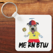 犬プロペラハット面白い引用 キーホルダー (正面)