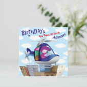 犬ヘリコプ飛んでいるタ誕生日 カード (スタンド正面)