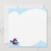 犬ヘリコプ飛んでいるタ誕生日 カード (裏面)