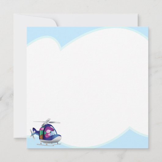 犬ヘリコプ飛んでいるタ誕生日 カード (裏面)