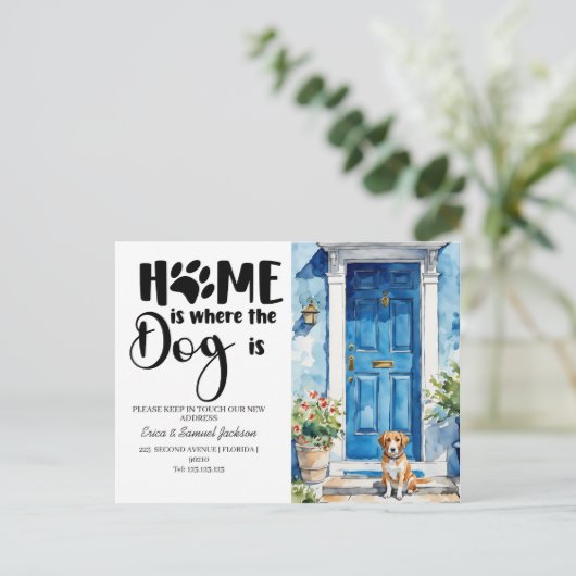 犬ペットが移動！新しいアドレス発表 案内ポストカード (スタンド正面)