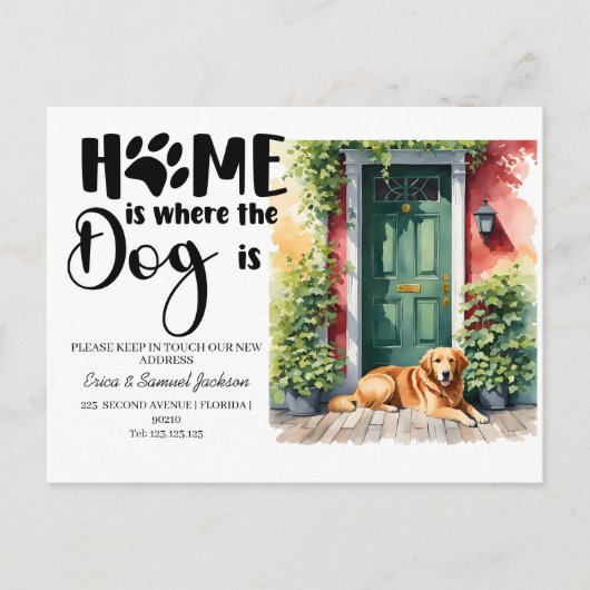 犬ペットが移動!新しいアドレス発表 案内ポストカード (正面)