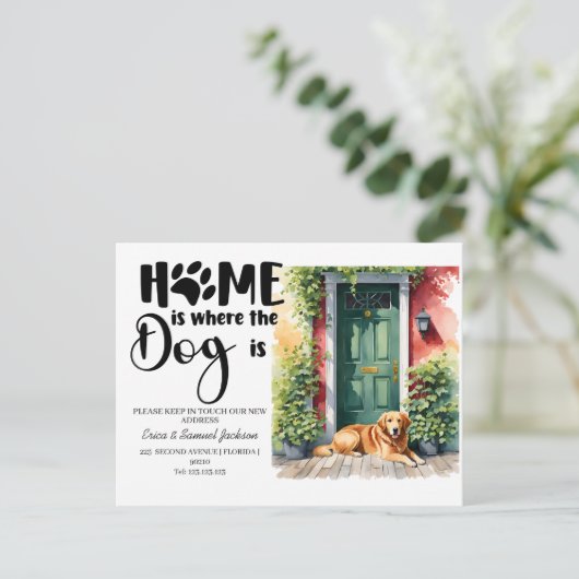 犬ペットが移動!新しいアドレス発表 案内ポストカード (スタンド正面)