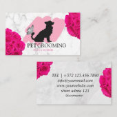 犬ペットのロゴ獣医クリニックのペットグルーミング 名刺 (正面/裏面)