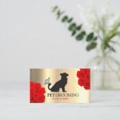 犬ペットのロゴ獣医クリニックのペットグルーミング 名刺 (スタンド正面)